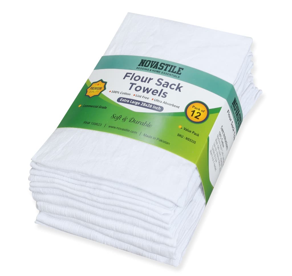 Flour Sack Kitchen Towels, 192 Pack — Bedding & Home by Novastile