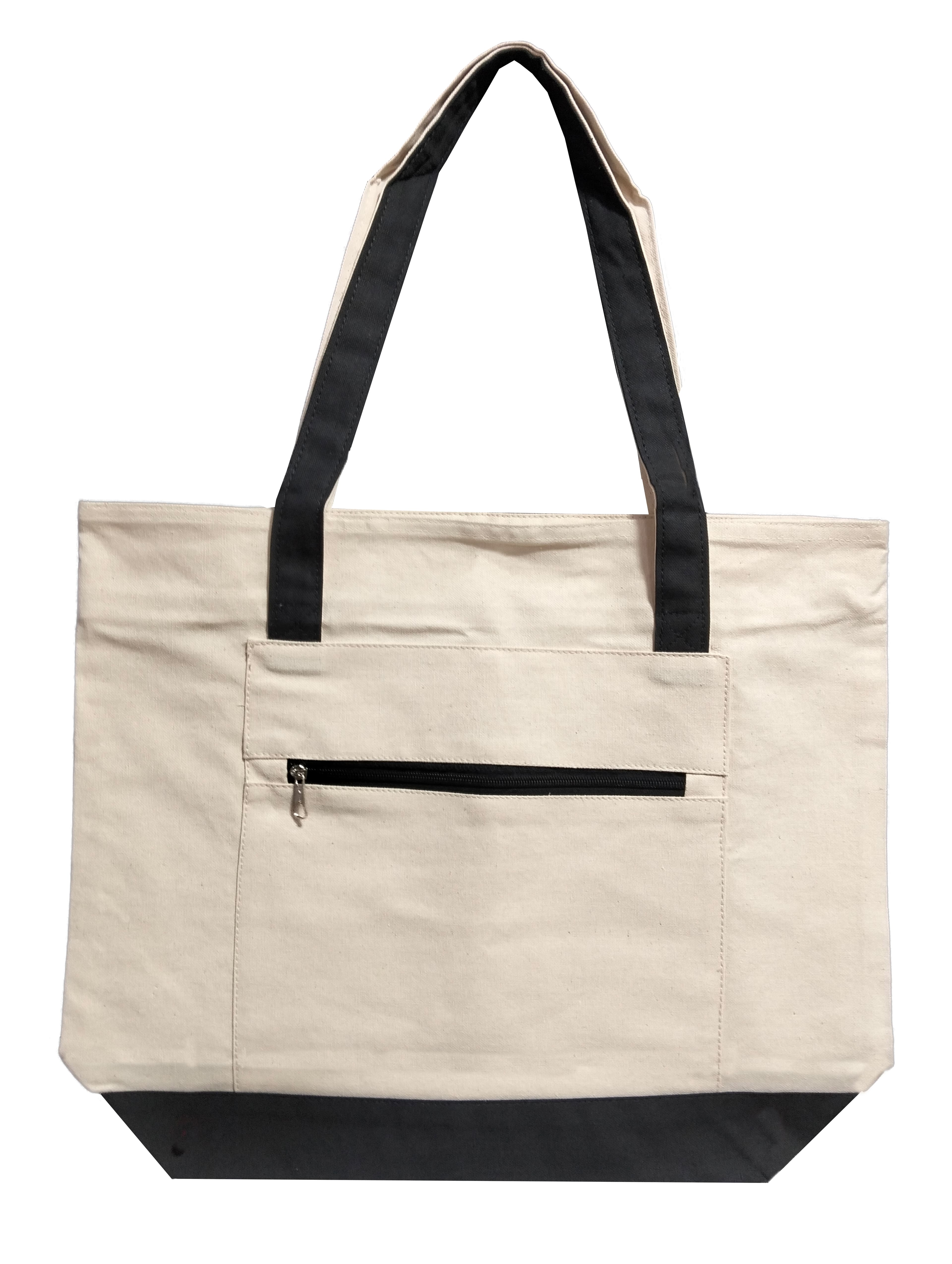 NOVASTILE 18.5x15x5 Canvas Tote Bags with Zipper Pocket — Tote Bags by Novastile