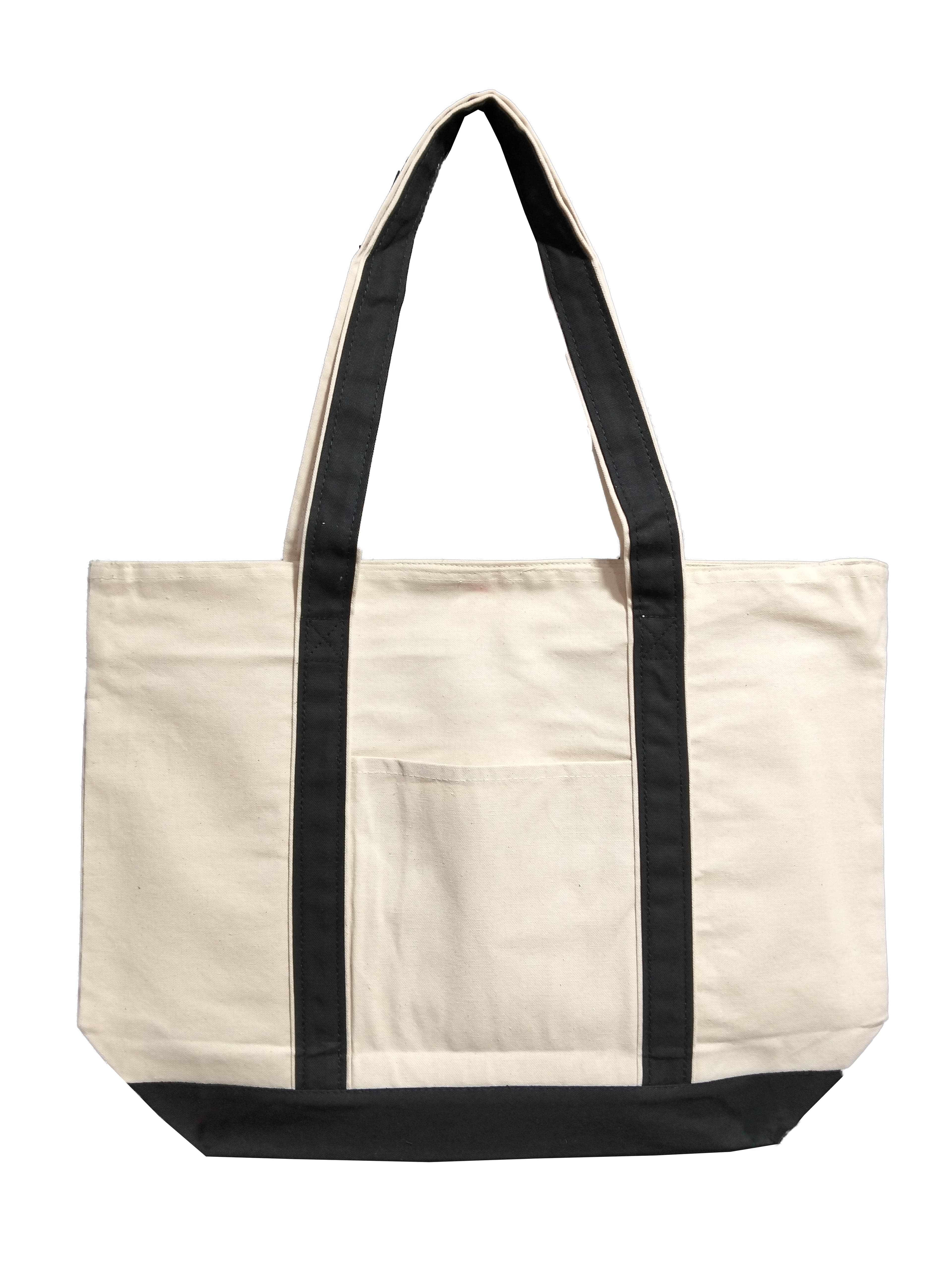 NOVASTILE 21x15x6 Canvas Tote Bags with Zipper Pocket — Tote Bags by Novastile