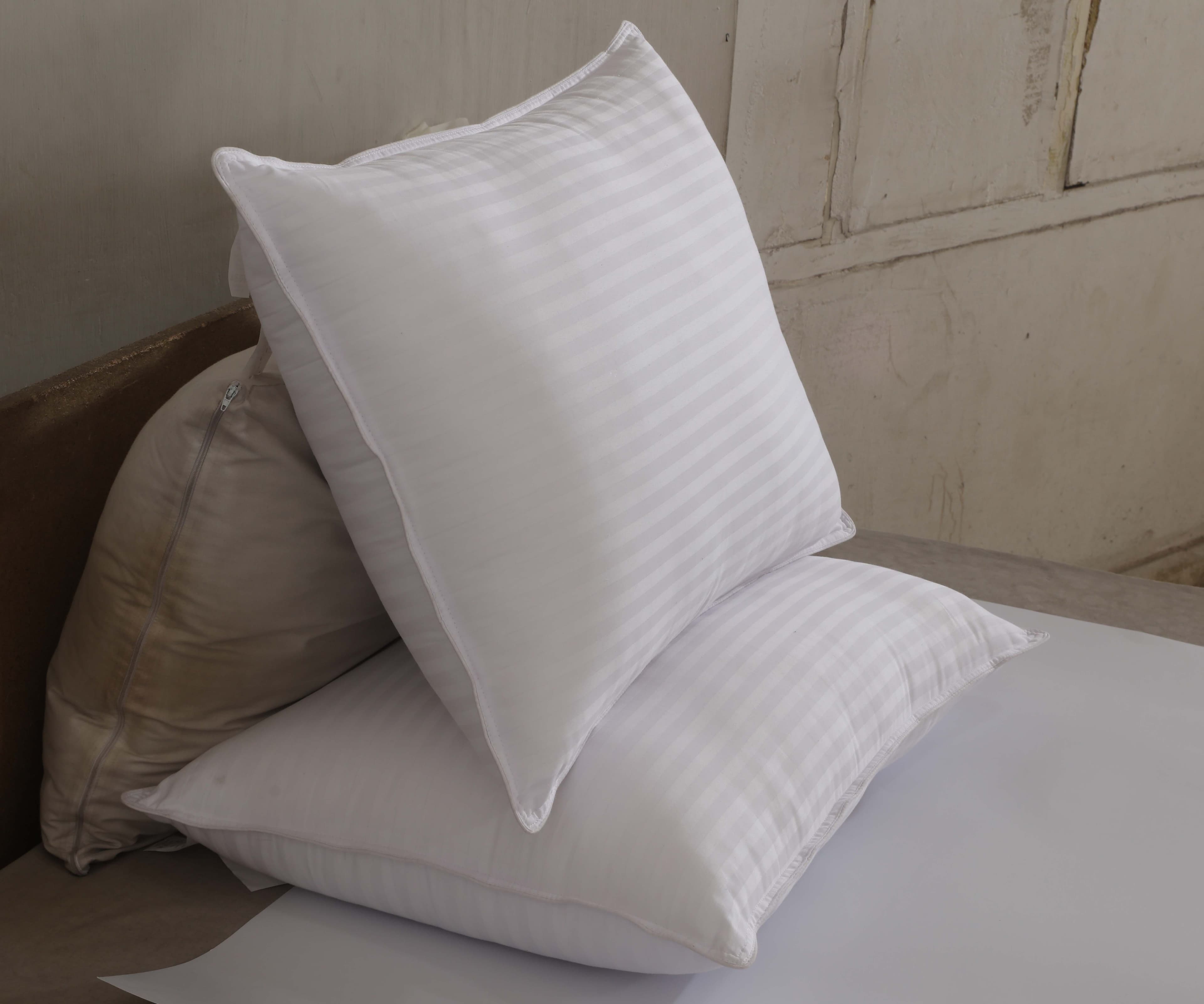 Cotton Satin Stripe Bed Pillows, Set of 2 — Bedding & Home by Novastile