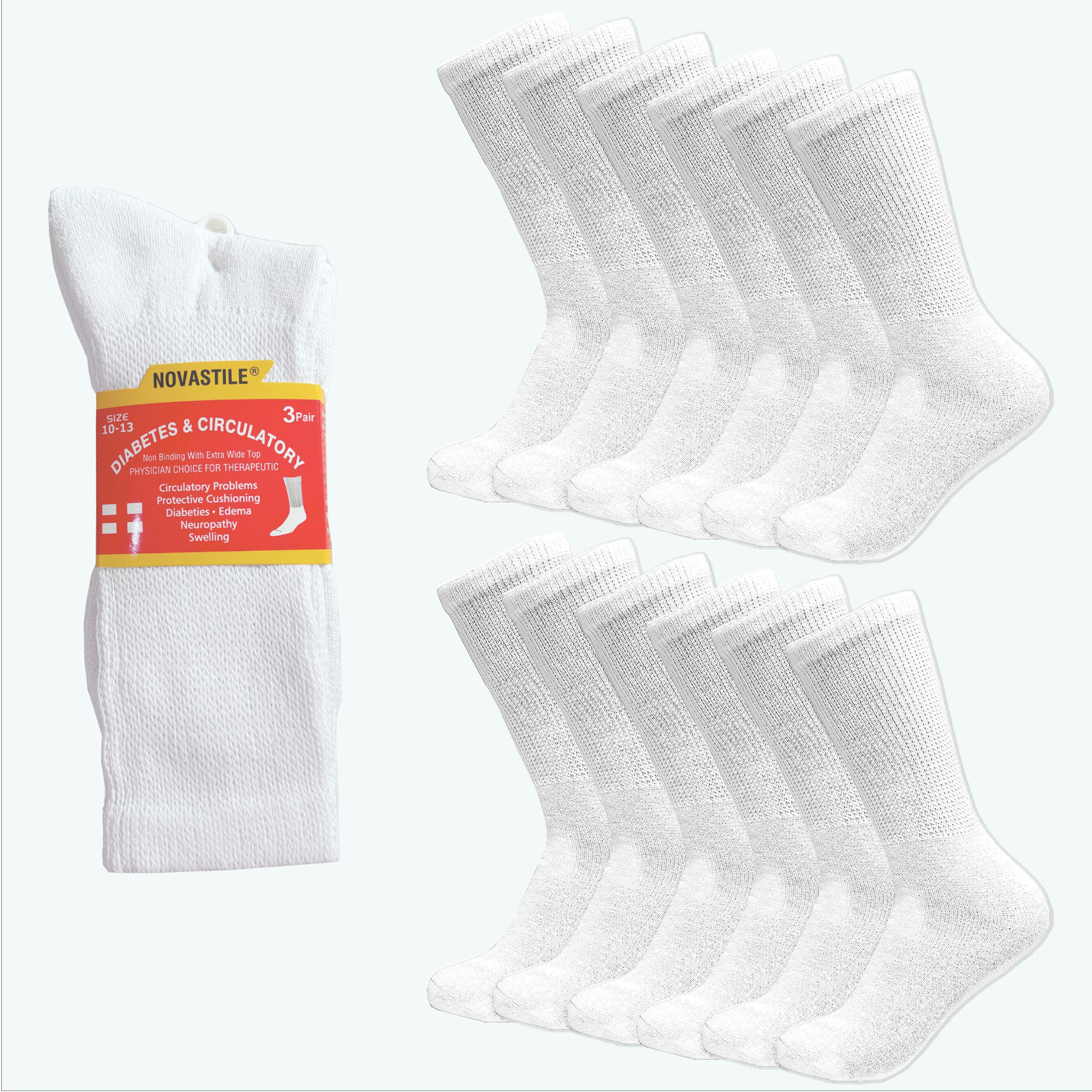 NOVASTILE Crew Diabetic Socks for Men & Women — Socks by Novastile — thumbnail 3