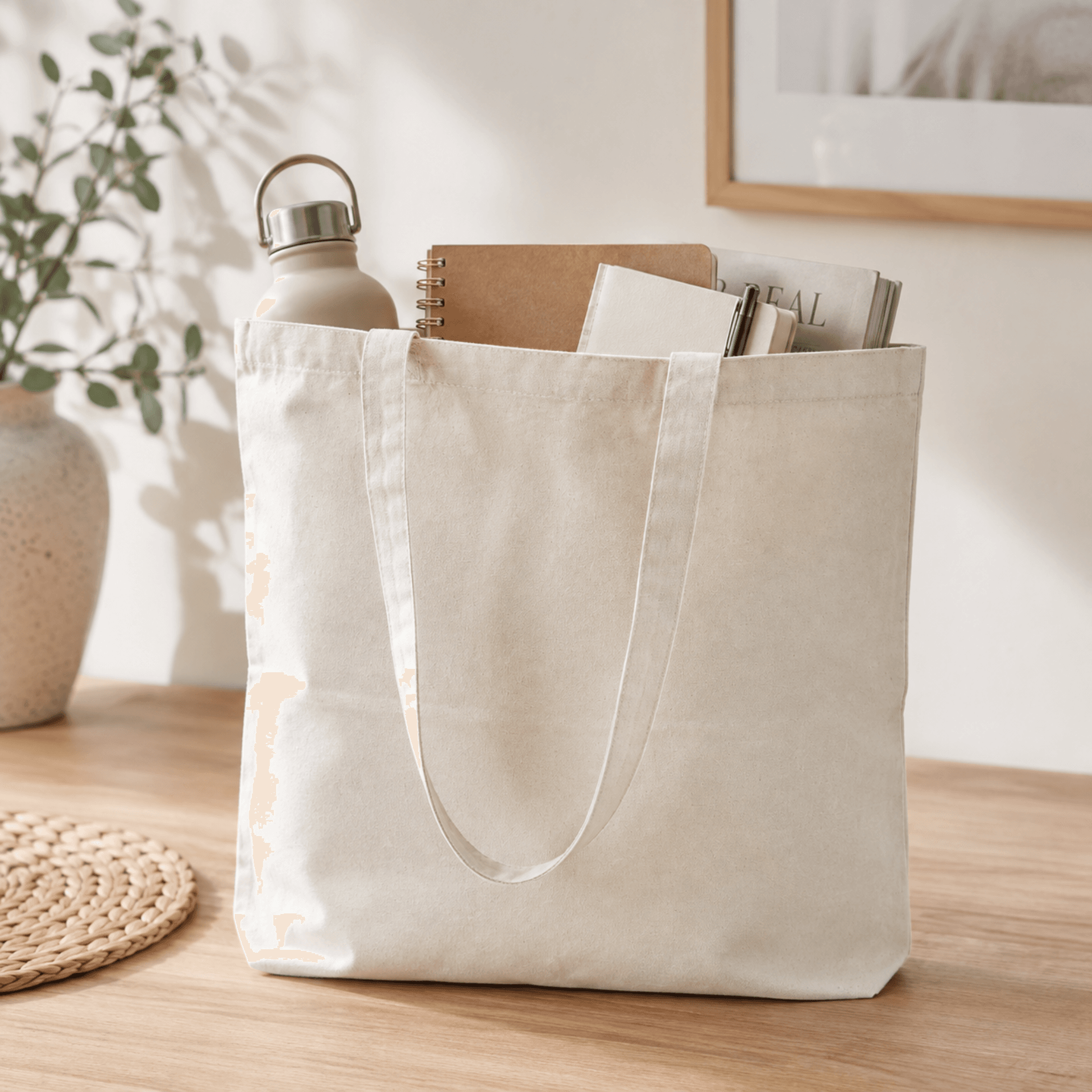 NOVASTILE Classic Cotton Tote Bag – Reusable Everyday Carry — Tote Bags by Novastile