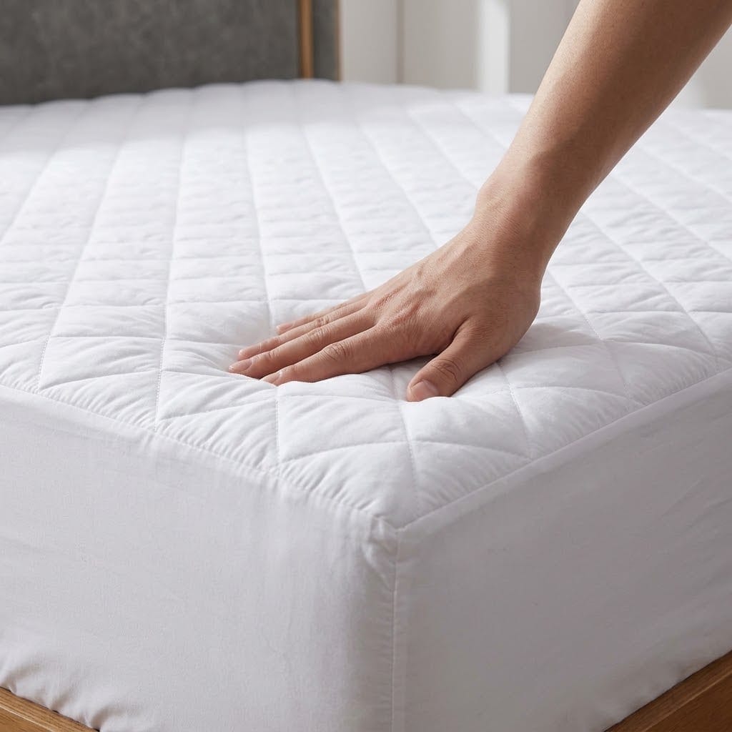 NOVASTILE Queen (Pack of 1) Mattress Topper 100 GSM Down Alternative, White, side view