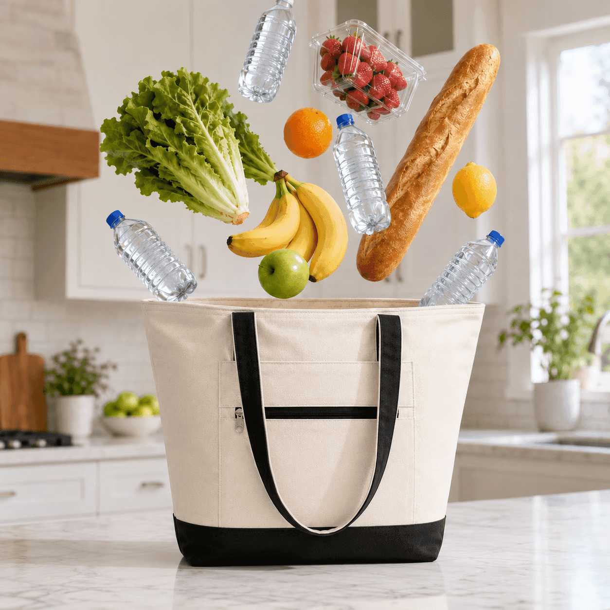 NOVASTILE Canvas Tote Bag, in use