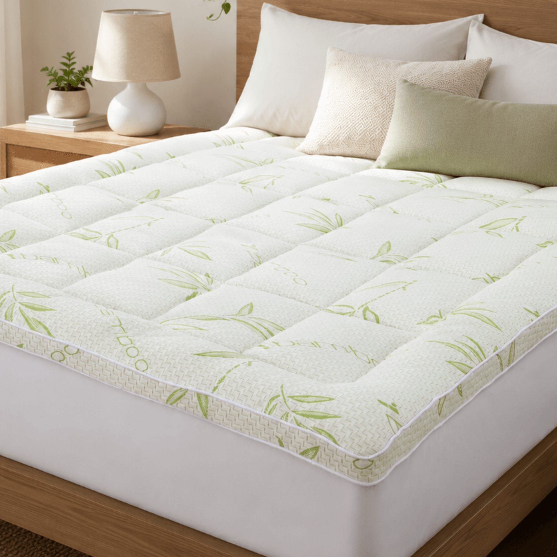 NOVASTILE Plush Comfort Bamboo Mattress Topper, 550 GSM alternate view — Bedding & Home by Novastile