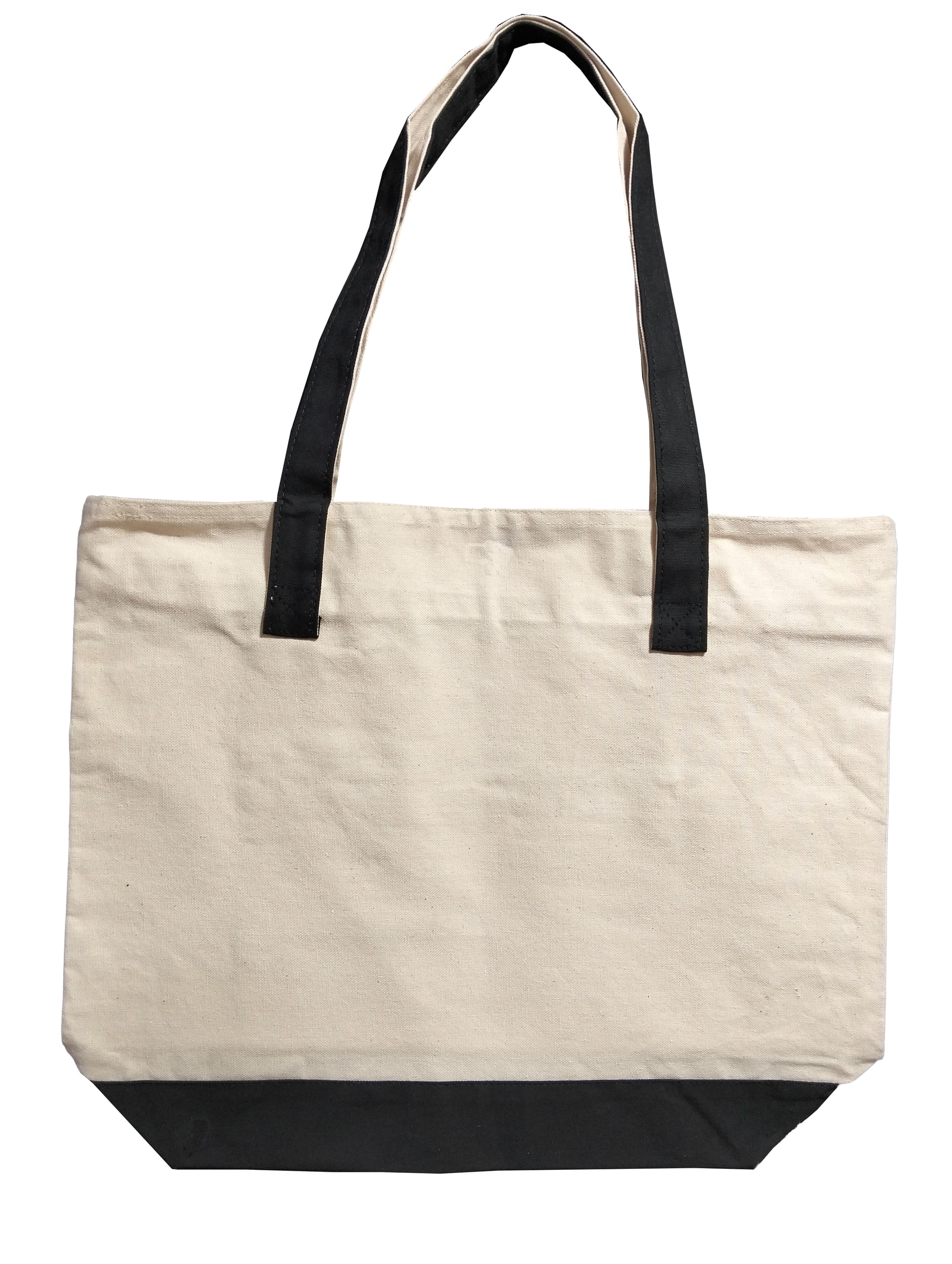 NOVASTILE 12oz Canvas Tote Bag 18.5x15x5 Natural Black