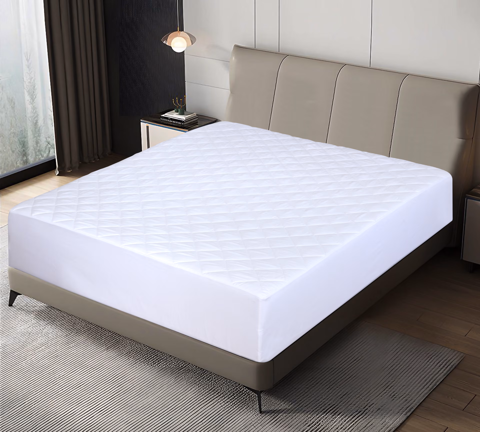 NOVASTILE Queen (Pack of 1) Mattress Topper 100 GSM Down Alternative, White, detail view 2