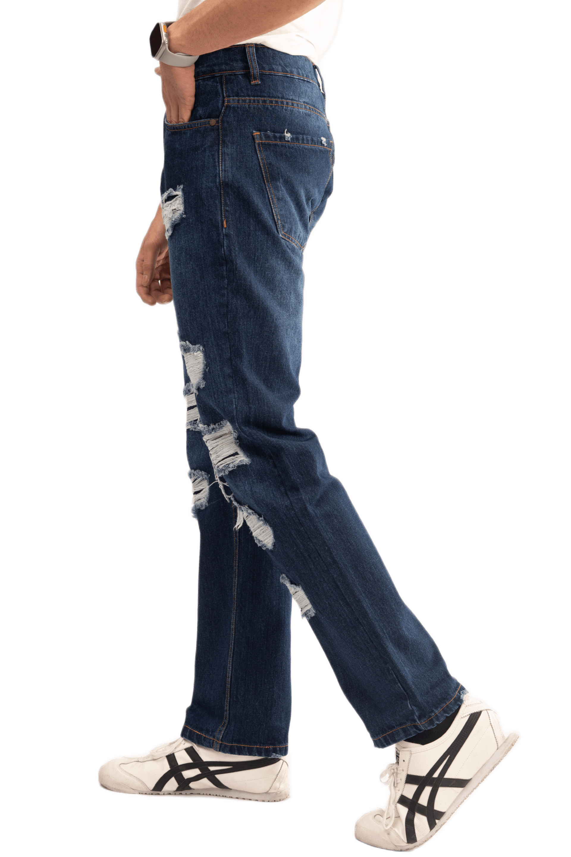 NOVASTILE Men's Ripped Straight Fit Distressed Jeans alternate view — Jeans by Novastile