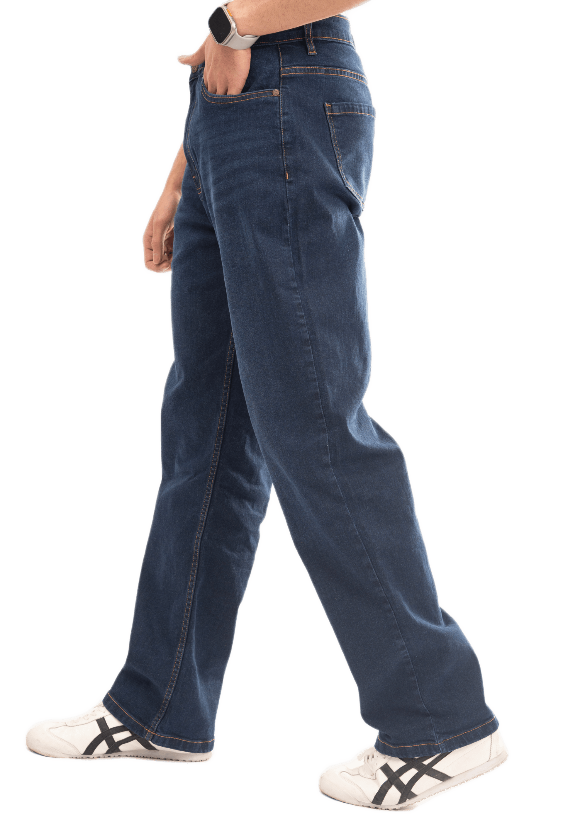 NOVASTILE Men's Distressed Relaxed Straight Fit Stretch Jeans alternate view — Jeans by Novastile