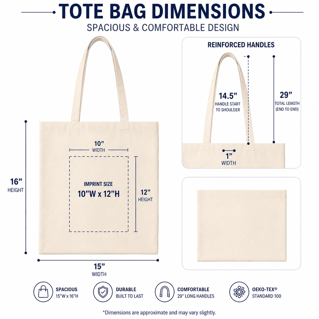 NOVASTILE Classic Cotton Tote Bag β Reusable Everyday Carry alternate view β Tote Bags by Novastile