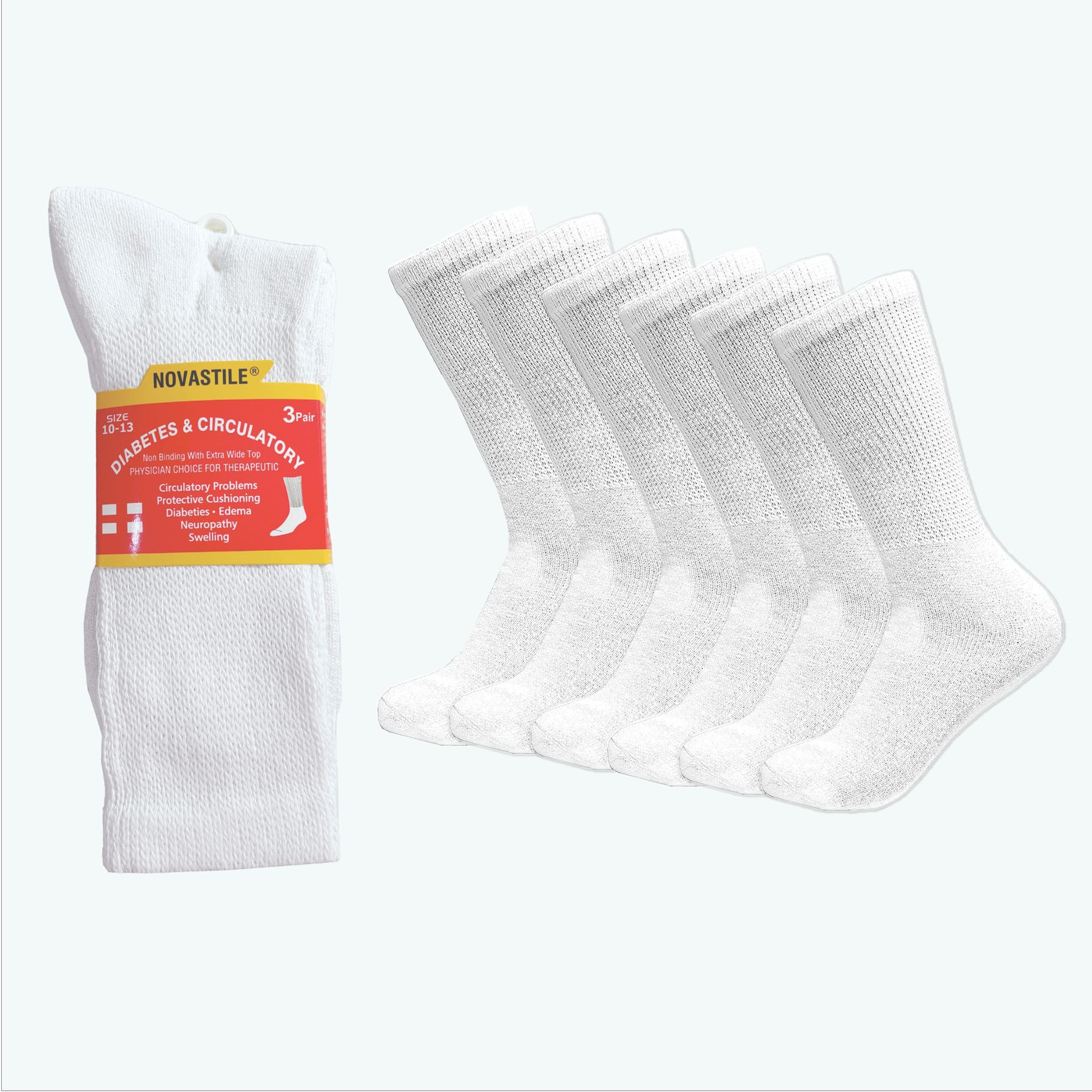 NOVASTILE Crew Diabetic Socks for Men & Women alternate view — Socks by Novastile